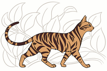 Fierce Elegance: Toyger Cat Outline