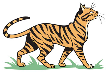 Fierce Elegance: Toyger Cat Outline