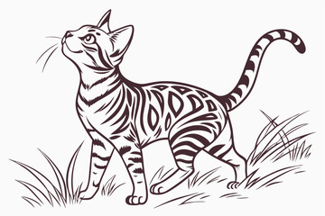 Toyger Majesty: Bold Line Art Portrait