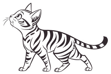 Toyger Gaze: Minimalist Cat Clipart