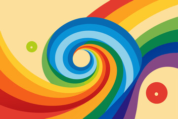 Obraz premium An illustration of a whirlwind dance of vibrant rainbows across the canvas