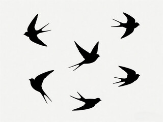 vector silhouettes of birds