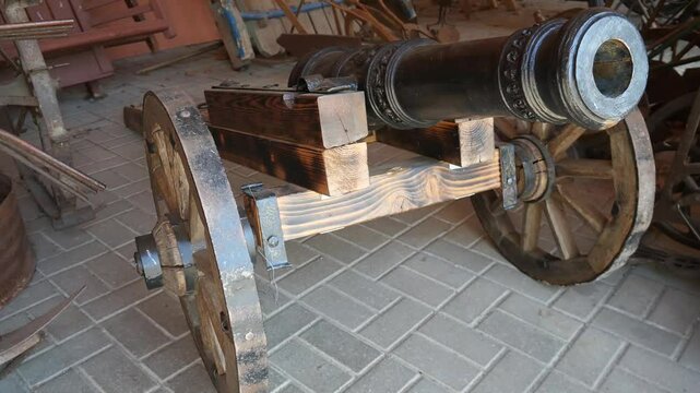 Medieval cannon for shooting at castles and medieval combat actions. 