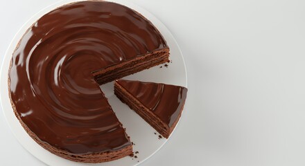 Indulge in Decadence: A Rich Chocolate Cake, Perfectly Sliced