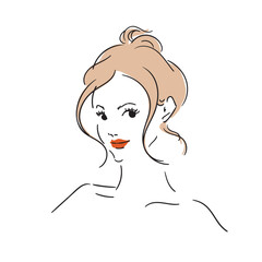 髪をラフにまとめたモデル風おしゃれな女性