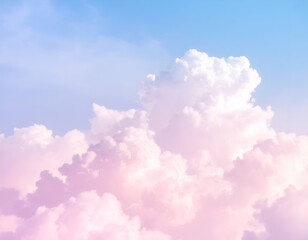 Pastel Sky Dreamy Cloudscape, Soft Hues and Fluffy Cotton Candy Clouds