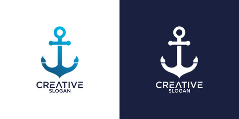anchor logo design vector