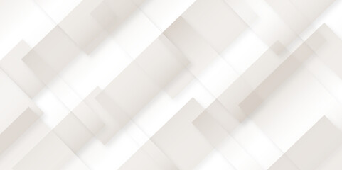 Modern Abstract white background design with layers of textured white transparent material, Minimal geometric white light background triangle gray technology vector. Abstract graphic Banner design.	

