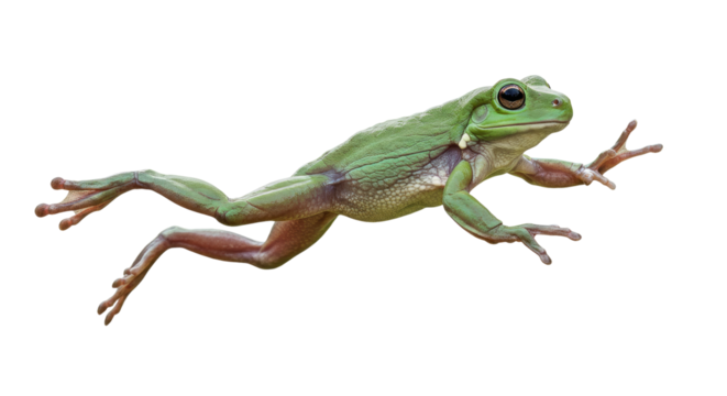 Green Tree Frog Isolated on White 1.