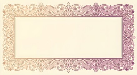 "Elegant Vintage Floral Frame with Empty Center"