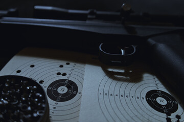 Pistol trigger target close-up sport sports shooter marksman hobby defense firearm rifle ammunition...
