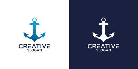 anchor logo design vector