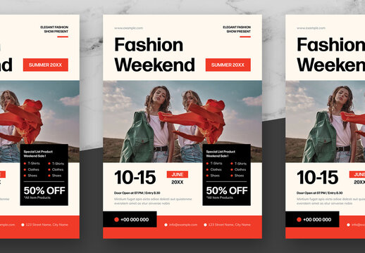 Orange And Black Fashion Flyer