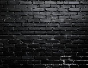 A close-up view of a textured black brick wall, offering a rustic yet modern background, perfect for industrial design, urban themes, or as a dark, versatile surface.