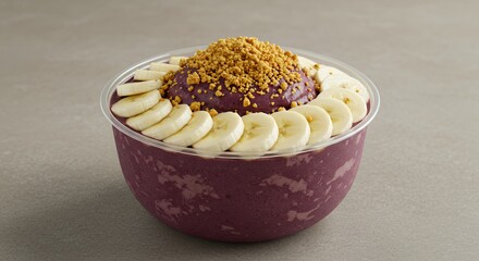 Acai Bowl with Banana and Granola Topping