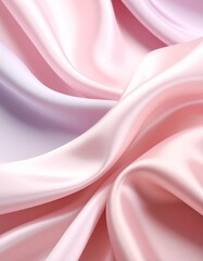 Obraz premium Pink silky satin fabric, a soft and flowing textile background with a smooth, shiny texture and subtle wave design
