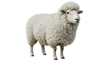 Fototapeta premium Isolated White Sheep Standing Still.