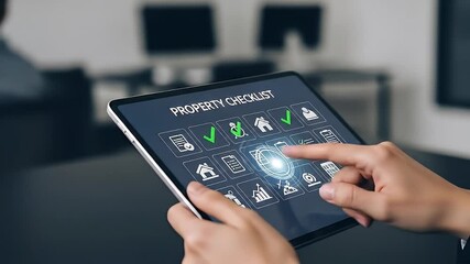 Using Digital Checklist on Tablet for Property Management