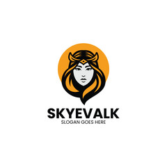 Mascot Modern Girl Logo Design 2