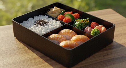 Sunlit Bento Box: A Delicious and Vibrant Japanese Lunch