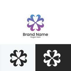 Modern Abstract Petal Logo &ndash; Gradient Blue Purple