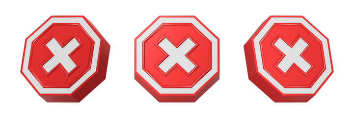 disagree icon 3d rendering symbol