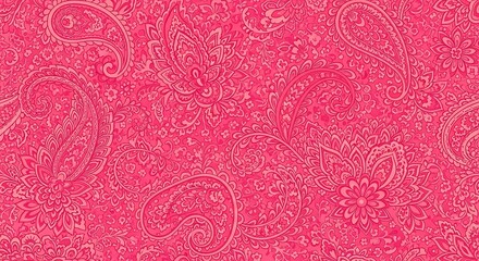 Fototapeta premium Vibrant Pink Paisley Pattern Fabric Texture Seamless Design for Textile and Backgrounds