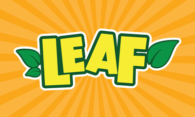 Logo leaf text effect editable vector design