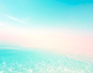 Obraz premium 透き通った海と空が交わる様子 グラデーション