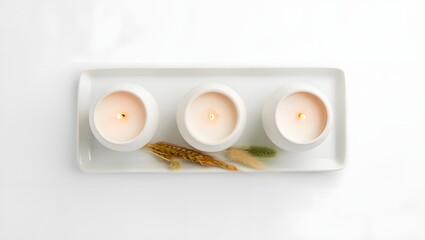 White candle set - decorative candles for home decor
