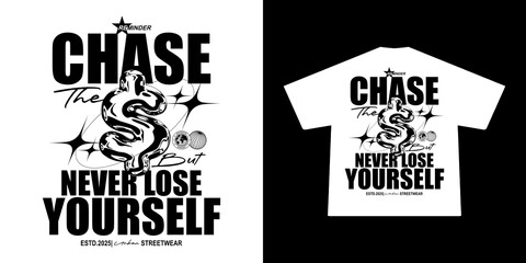 Futuristic streetwear Poster With motivation quote about dollar  Aesthetic Graphic Design for T shirt Street Wear and Urban Style	