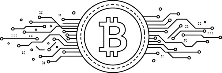 Bitcoin Cryptocurrency Digital Currency Network Technology Illustration