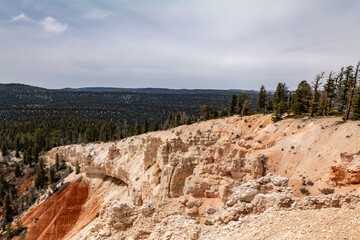 Yovimpa Point, Bryce Canyon National Park, Utah. Claron Formation, White limestone member, Pink...