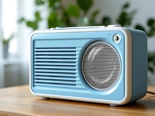 Vintage radio placed against a clean background with ample copy space beside it. Ideal for retro-themed designs, advertisements, and nostalgic visual concepts