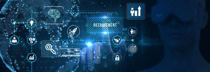 Business, Technology, Internet and network concept. Recruitment career employee interview business HR Human Resources concept. 3d illustration