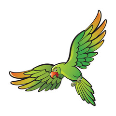 colorful flying parrot vector icon isolated on white.eps