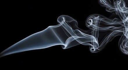 Delicate wisps of ethereal vapor gracefully dancing and intertwining in a mesmerizing display of form