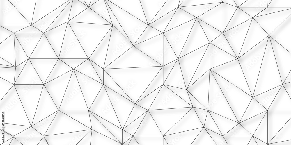 Wall mural abstract of simple gray line triangle pattern geometric background. seamless geometric polygonal rep