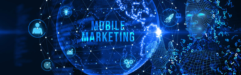Mobile marketing concept. 3d illustration