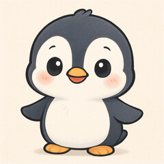 Fototapeta premium Cute baby penguin cartoon character