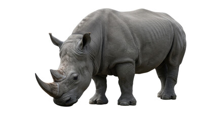 Fototapeta premium Majestic Rhino Isolated on White.