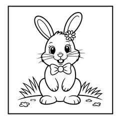 Fototapeta premium Adorable Animals Coloring Pages for Kids and Adult.
