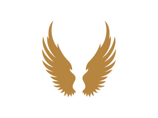 Golden angel wings icon flat vector design, perfect for tattoos and other graphic designs