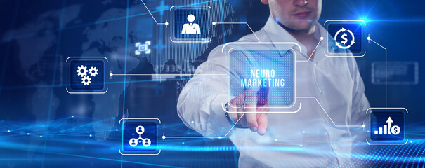 Neuromarketing. Sales and advertising marketing strategy concept. Business, Technology, Internet and network concept.