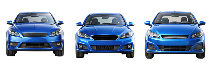 Fototapeta premium set of cars isolated on transparent white background, clipping path