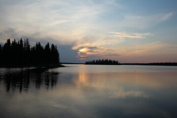 Fototapeta premium Colors Of Sunset, Elk Island National Park, Alberta