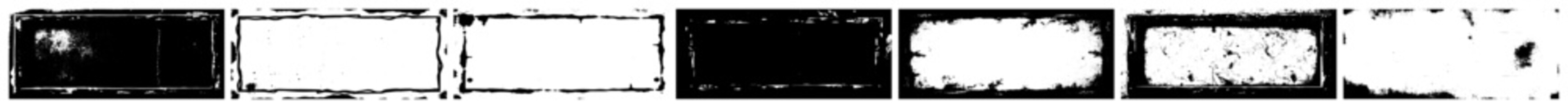 Vector Distressed rectangular frames with textured edges create a grunge effect.