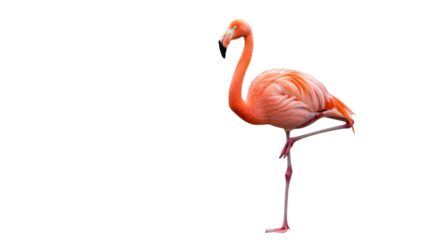 Pink Flamingo Standing on One Leg.