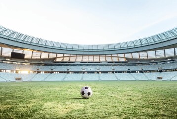 Football in an empty stadium