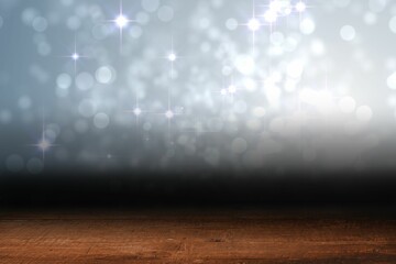 Shimmering light design over boards